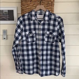 Sonoma Classic Blue Plaid Button Down Shirt